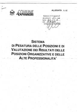 Sistema di pesatura delle posizioni e di valutazione delle Posizioni