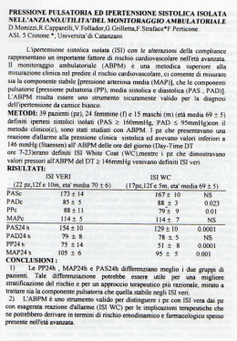 PRESSIONE PULSATORIA ED IPERTENSIONE SISTOLICA ISOLATA