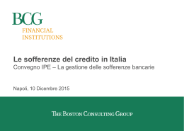 Le sofferenze del credito in Italia - IPE