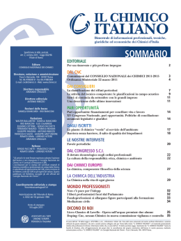 Il Chimico Italiano - Consiglio Nazionale dei Chimici