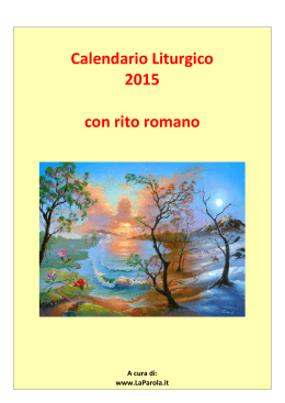 Calendario Liturgico 2015 con rito romano