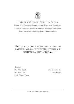 Università degli Studi di Siena Guida alla redazione