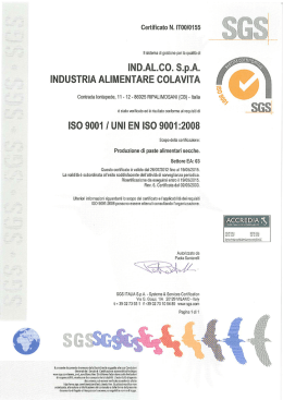 IND.AL.CO. S.p.A. INDUSTRIA ALIMENTARE