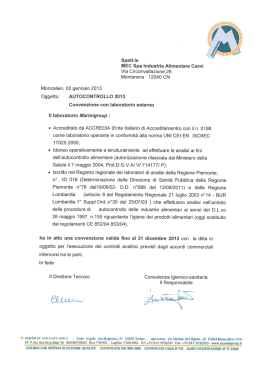 Spett.le MEC Spa Industria Alimentare Carni Via
