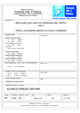Elenco Prezzi - Azienda USL 3 Pistoia