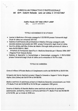 CURRICULUM FORMATIVO E PROFESSIONALE del datt. Codutti