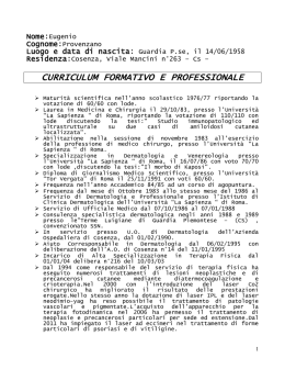 curriculum formativo e professionale
