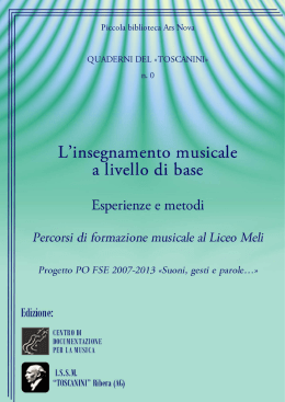 Quaderni del Toscanini n.0 - Istituto superiore di Studi Musicali A
