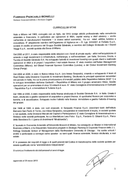 CURRiCULUM VETAE - Risanamento SpA