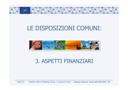 LE DISPOSIZIONI COMUNI: - Ministero dell`Ambiente