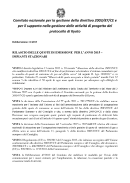 Deliberazione 11/2015 - Ministero dell`Ambiente