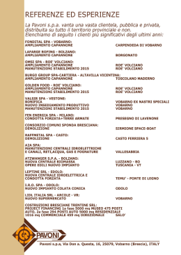 REFERENZE ED ESPERIENZE