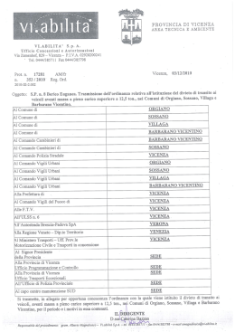 PROVINCIA DI VICENZA AREA TECNICA E AMBIENTE