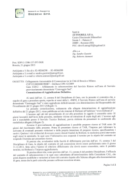 Spett.le AUTOGRILL S.P.A. Centro Direzionale Milanofiori