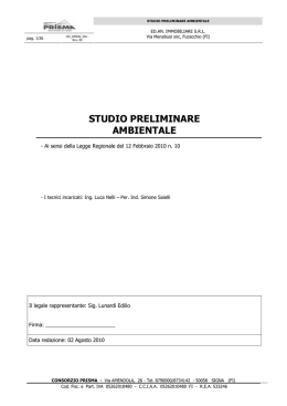 STUDIO PRELIMINARE AMBIENTALE