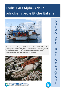 Codici FAO Alpha-‐3 delle principali specie ittiche italiane