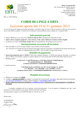 corsi di lingua ebtl - Ente Bilaterale Turismo del Lazio