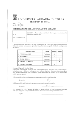 UNIVERSITA` AGRARIA DI TOLFA