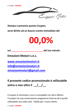 Il presente codice promozionale è utilizzabile