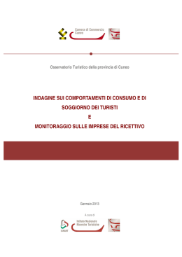 indagine sui comportamenti di consumo e di soggiorno dei turisti e