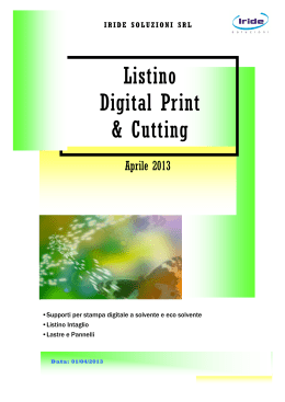 Listino Digital Print & Cutting