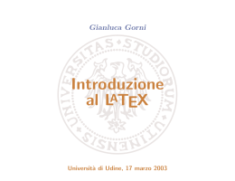 Introduzione al LATEX - Dipartimento di Matematica