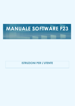 MANUALE SOFTWARE F23