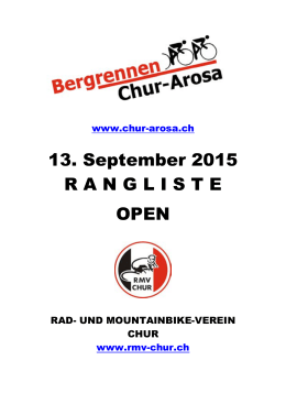 13. September 2015 RANGLISTE OPEN - Chur