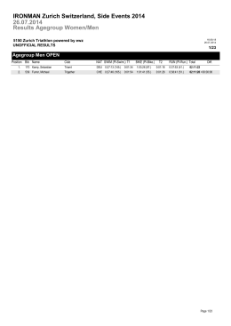Results Agegroup Women/Men 26.07.2014 IRONMAN