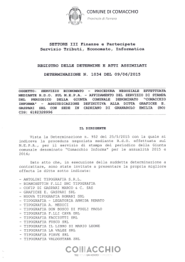 &deg; ., COMUNE DI COMACCHIO