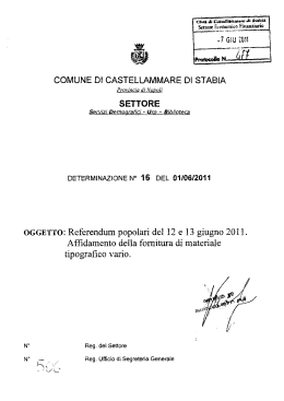 OGGETTO: Referendum popolari del12 e 13 giugno 2011