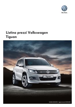 Listino prezzi Volkswagen Tiguan
