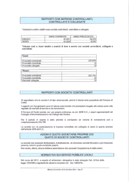 rapporti con imprese controllanti, controllate e collegate