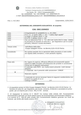 determinazione di aggiudicazione Gruppo Spaggiari