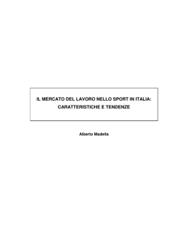il mercato del lavoro nello sport in italia: caratteristiche e tendenze