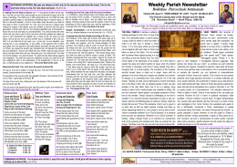 Newsletter 3rd Sunday of Lent Yr B 8th March, 2015
