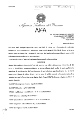 Divieto di utilizzo Geymonat nota AIFA 91522 del 4 settembre 2013