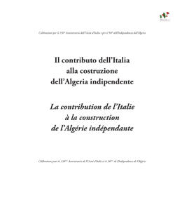Il contributo dell`Italia alla costruzione dell`Algeria indipendente La