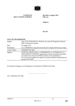 Si trasmette in allegato, per le delegazioni, il documento COM(2014