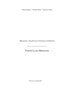Inventario del fondo - Biblioteca Nazionale Centrale di Firenze