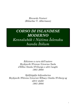Corso di lingua islandese KENNSLUB