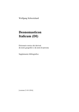 Deonomasticon Italicum (DI) - Universität des Saarlandes