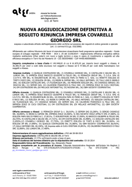 nuova aggiudicazione definitiva a seguito rinuncia impresa