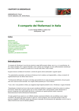 Il comparto dei fitofarmaci in Italia