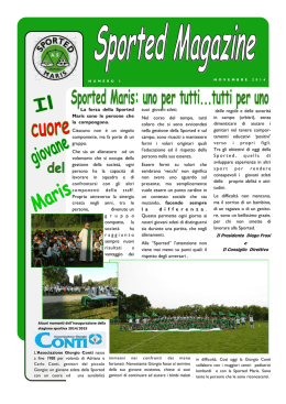 La forza della Sported Maris sono le persone che la compongono