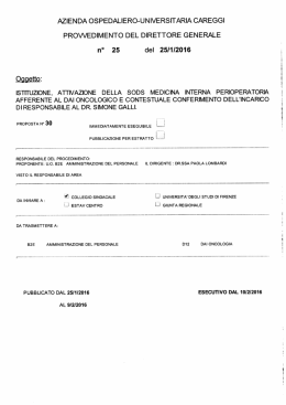 istituzione, attivazione della sods medicina interna perioperatoria