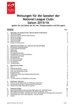 Spielreglement - NLA und NLB / Saison 1997/98