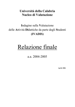 Indagine sulla Valutazione delle Attivit&agrave; Didattiche
