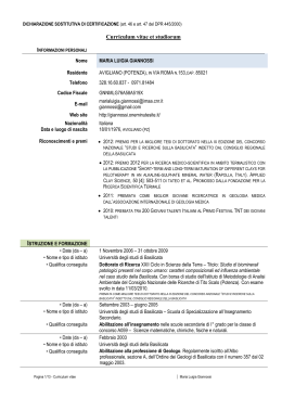 Curriculum vitae et studiorum