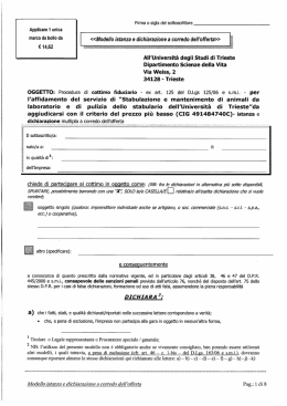 Modello istanza e dichiarazione a corredo dell`offerta